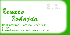 renato kohajda business card